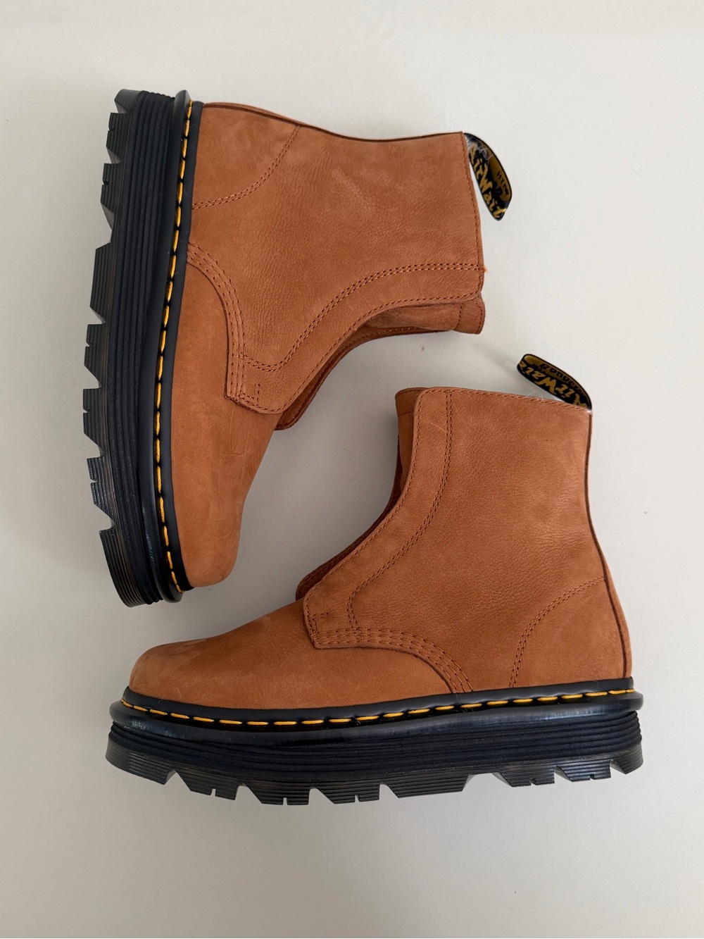 DR. MARTENS Zebzag Laceless Boot in Desert Brown Milled Nubuck - Picture 6 of 11